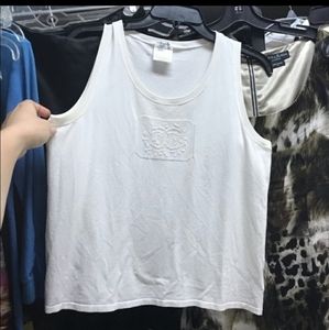 💕TRADED💕CHANEL White CC Logo Tank Top